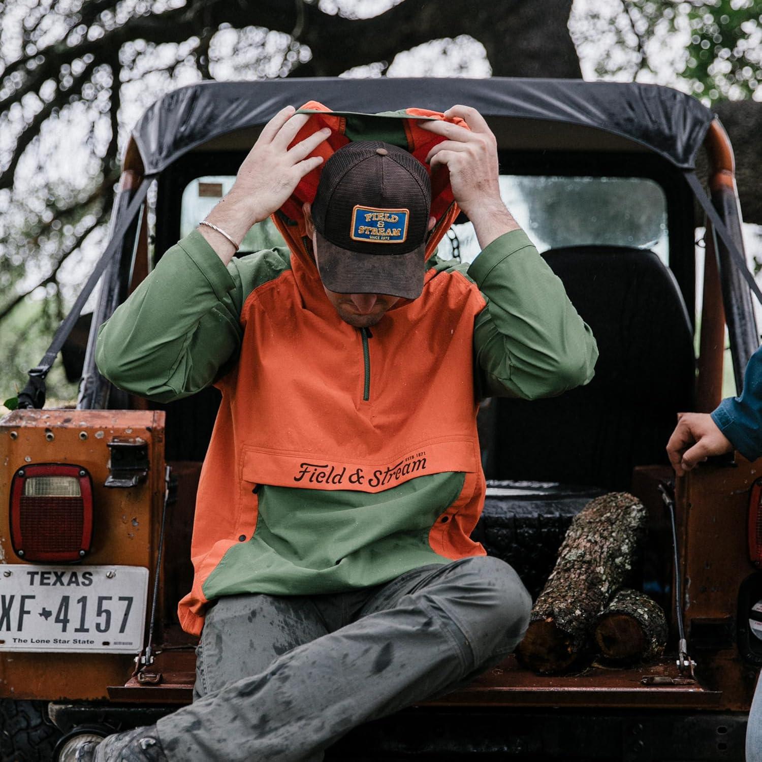 imageField ampamp Stream Mens Cloud Cover Nylon Anorak JacketOrangeDark Olive