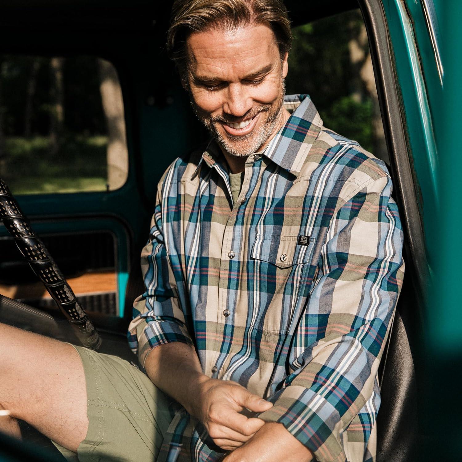 imageField ampamp Stream Mens Covey Back Long Sleeve Casual ShirtSeaside Plaid