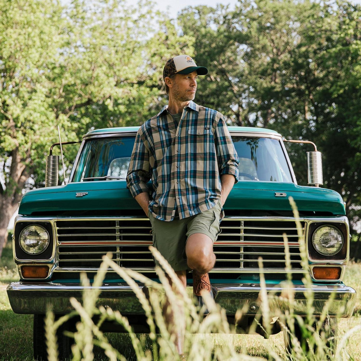 imageField ampamp Stream Mens Covey Back Long Sleeve Casual ShirtSeaside Plaid