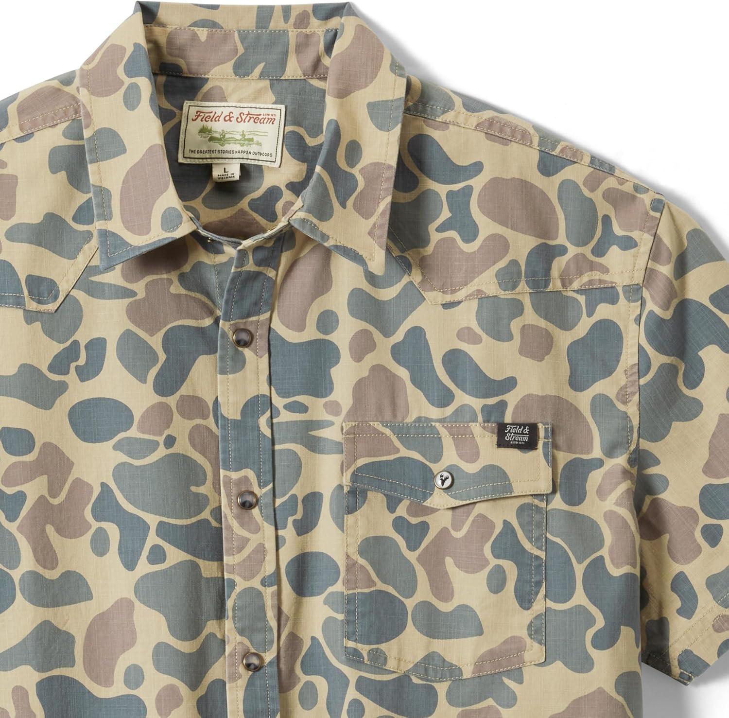 imageField ampamp Stream Mens Covey Back Short Sleeve Casual ShirtCamo