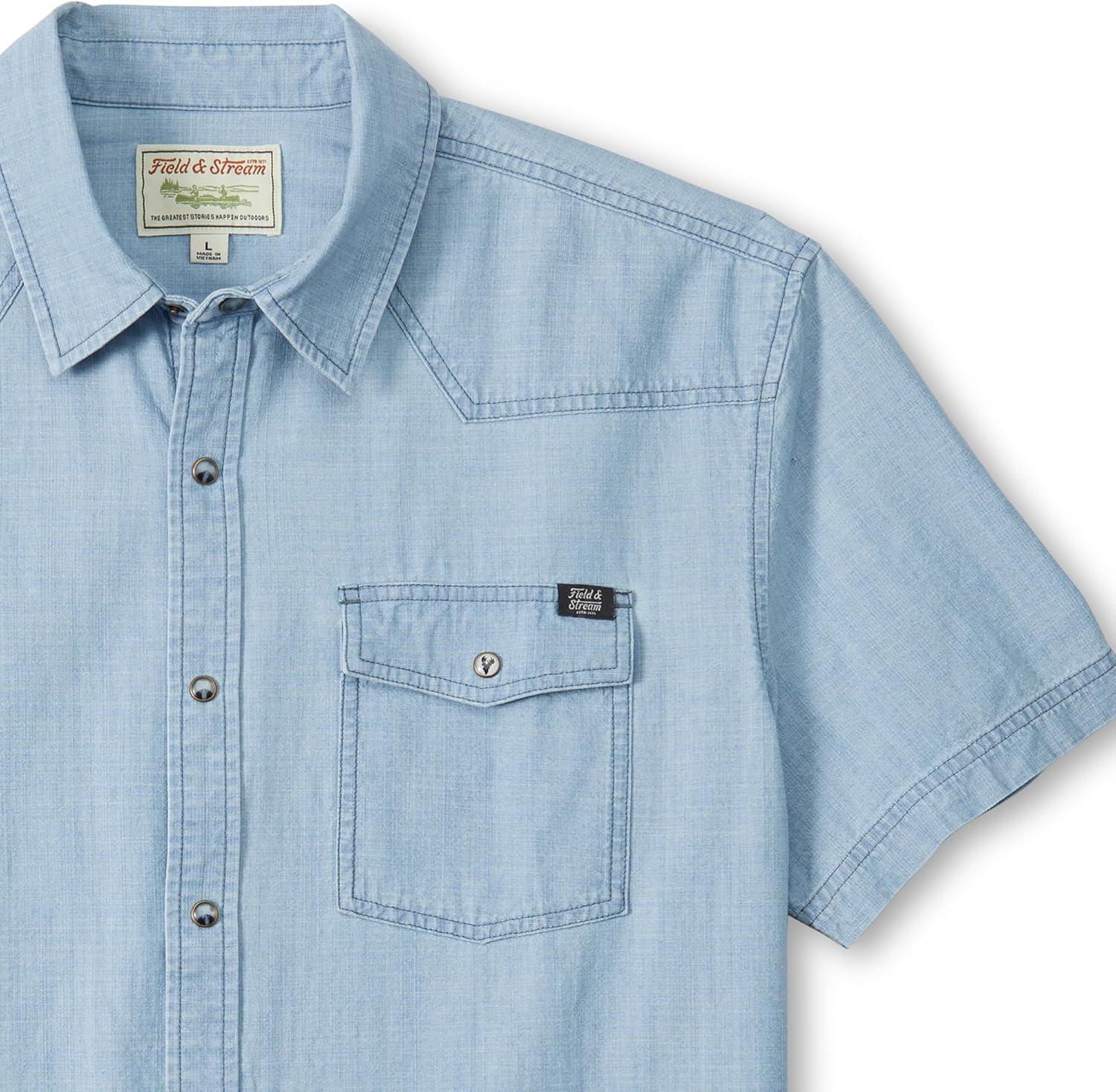 imageField ampamp Stream Mens Covey Back Short Sleeve Casual ShirtChambray