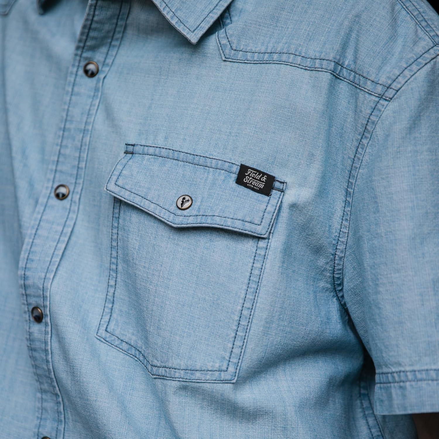 imageField ampamp Stream Mens Covey Back Short Sleeve Casual ShirtChambray