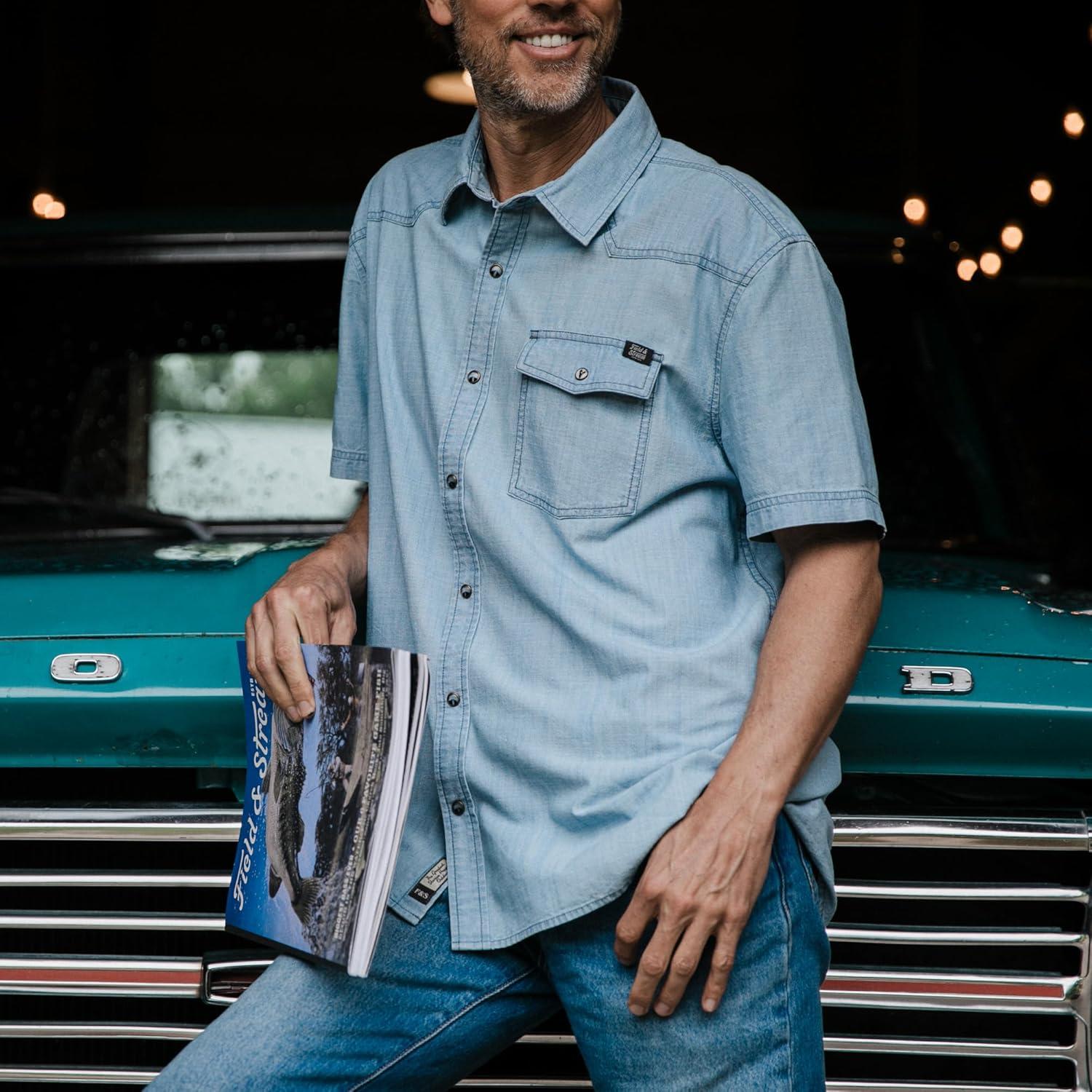 imageField ampamp Stream Mens Covey Back Short Sleeve Casual ShirtChambray