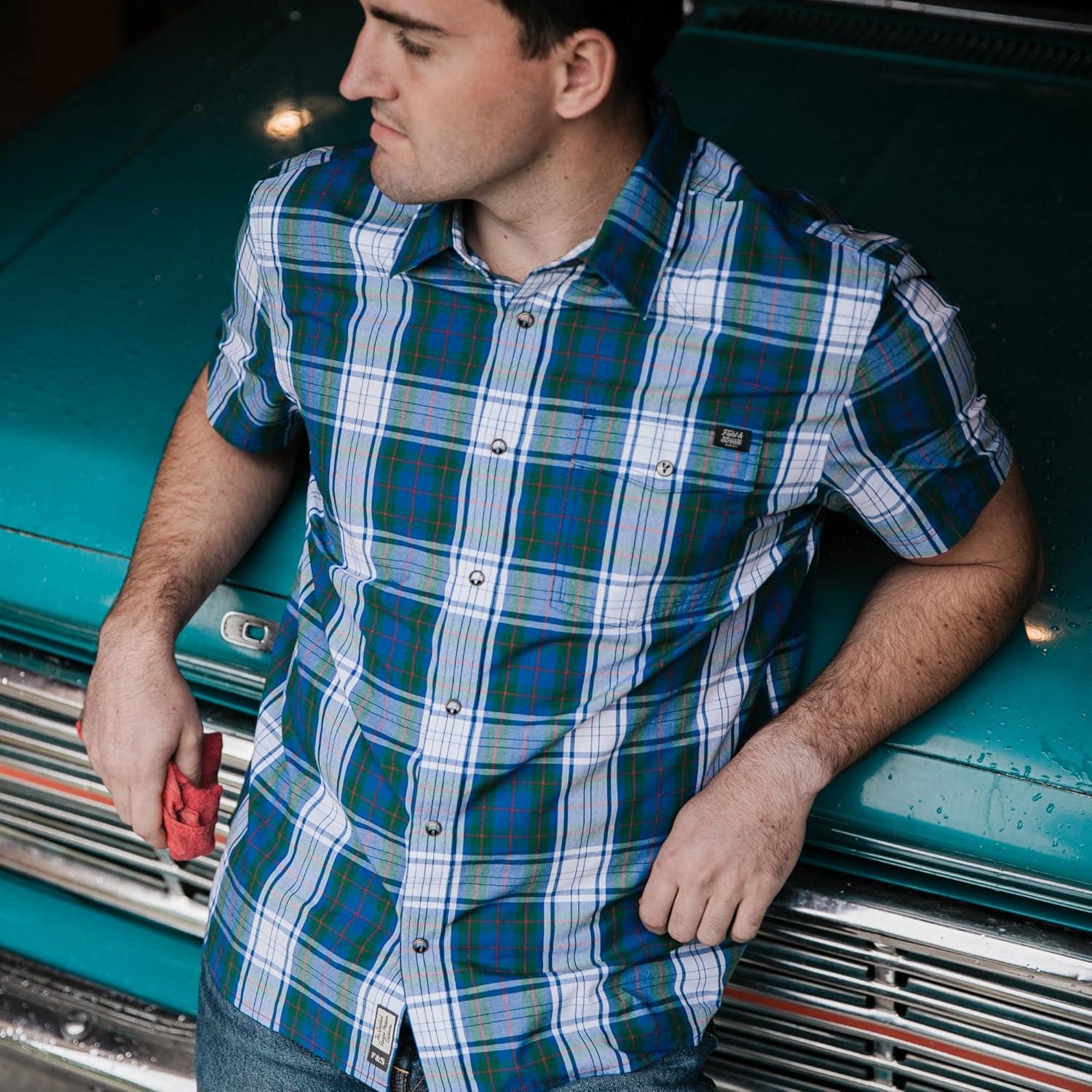 imageField ampamp Stream Mens Covey Back Short Sleeve Casual ShirtWaterfall Plaid