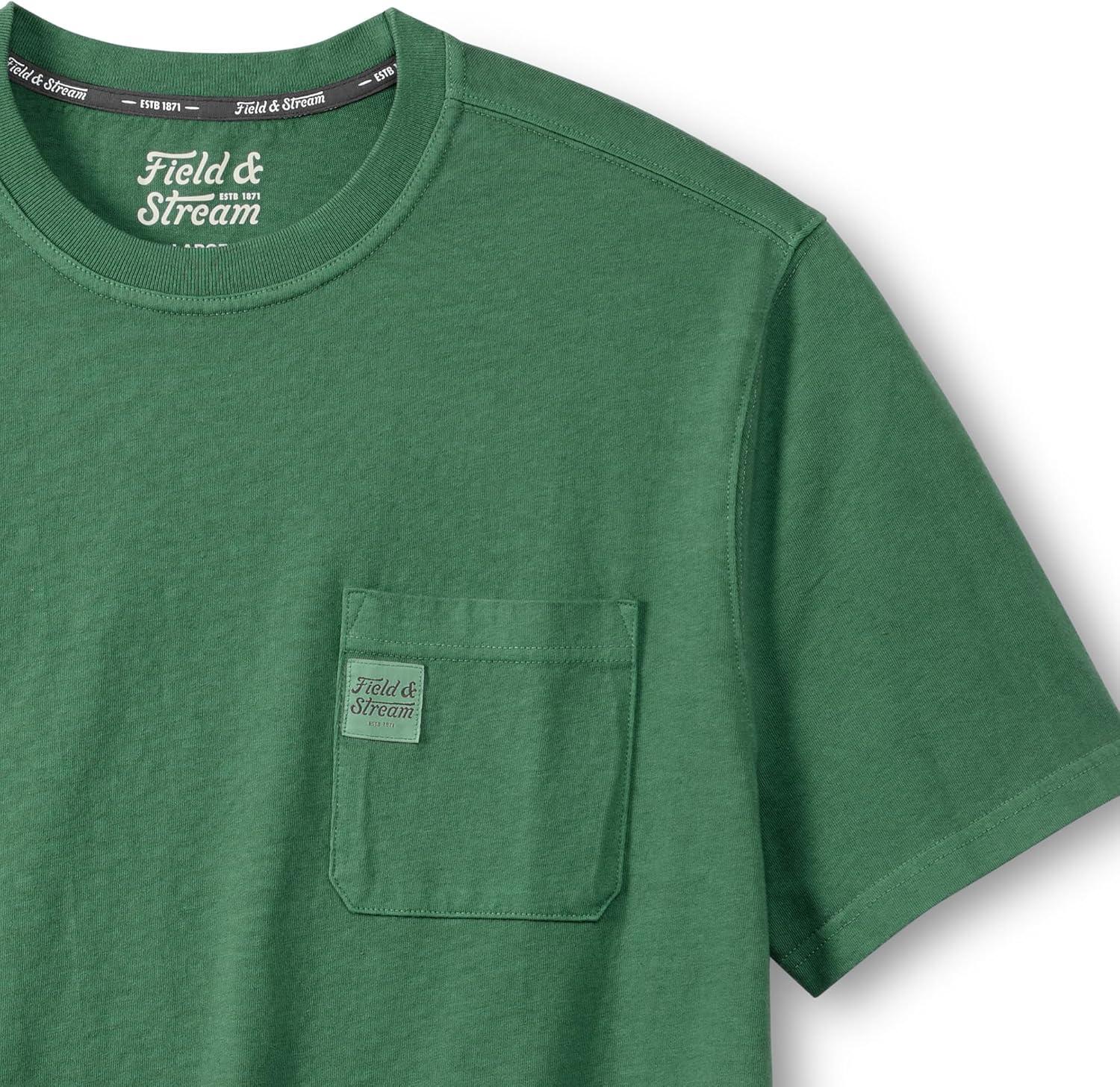 imageField ampamp Stream Mens Flush Out Short Sleeve Pocket TeeField Green