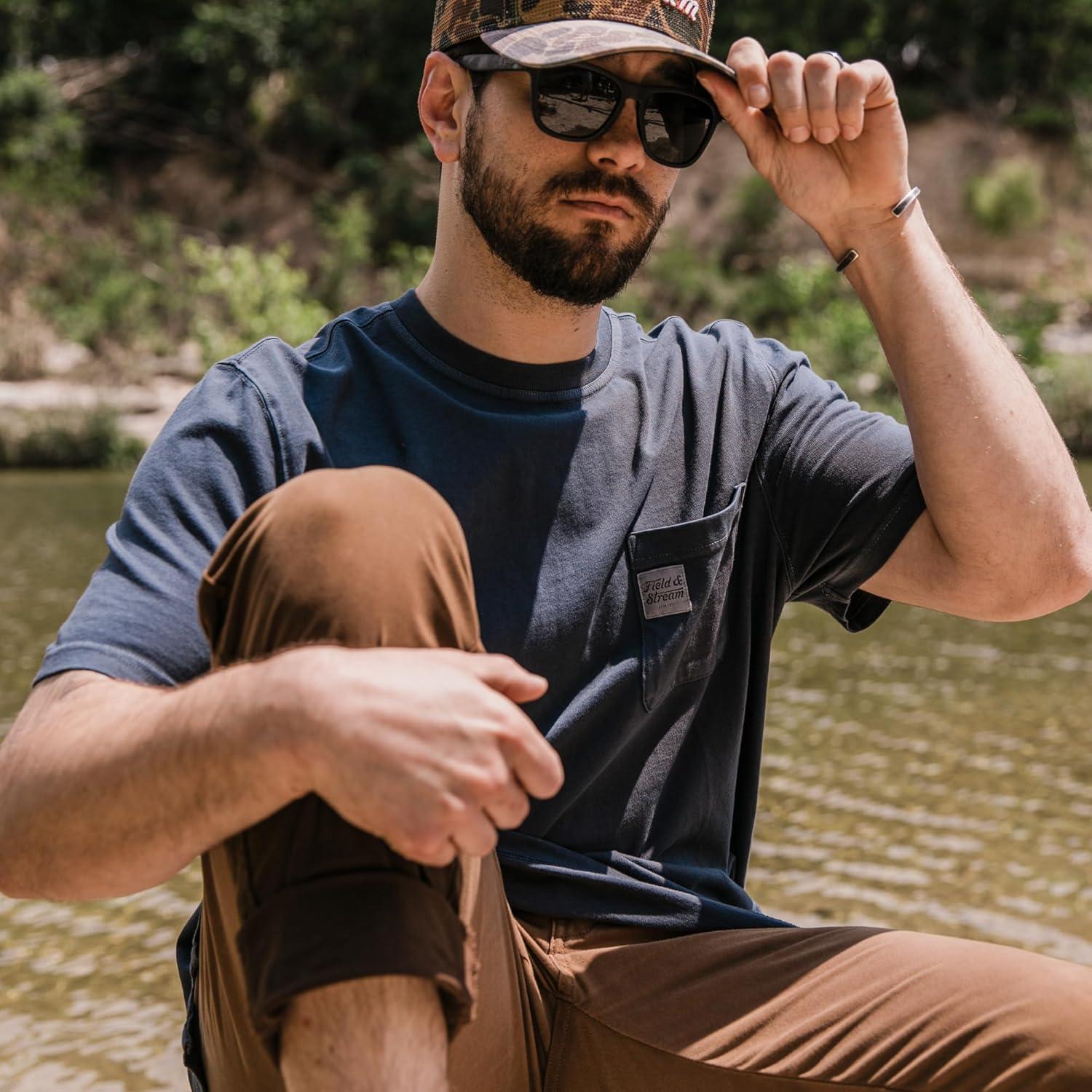 imageField ampamp Stream Mens Flush Out Short Sleeve Pocket TeeNavy Blue