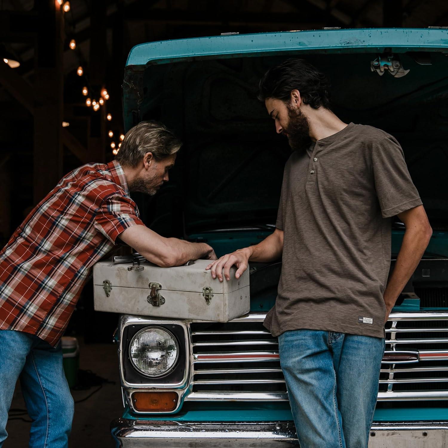 imageField ampamp Stream Mens Hemingway Short Sleeve HenleyBrown