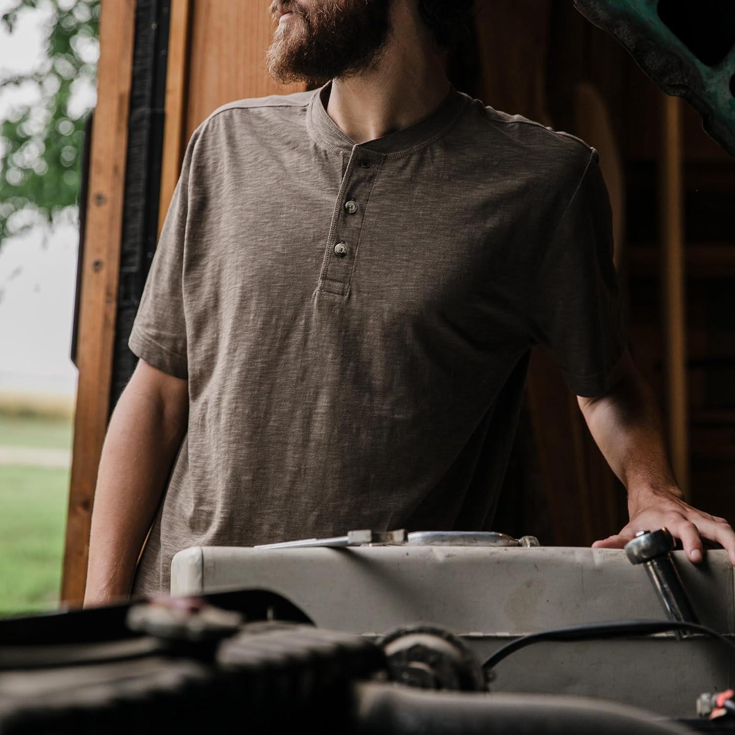 imageField ampamp Stream Mens Hemingway Short Sleeve HenleyBrown