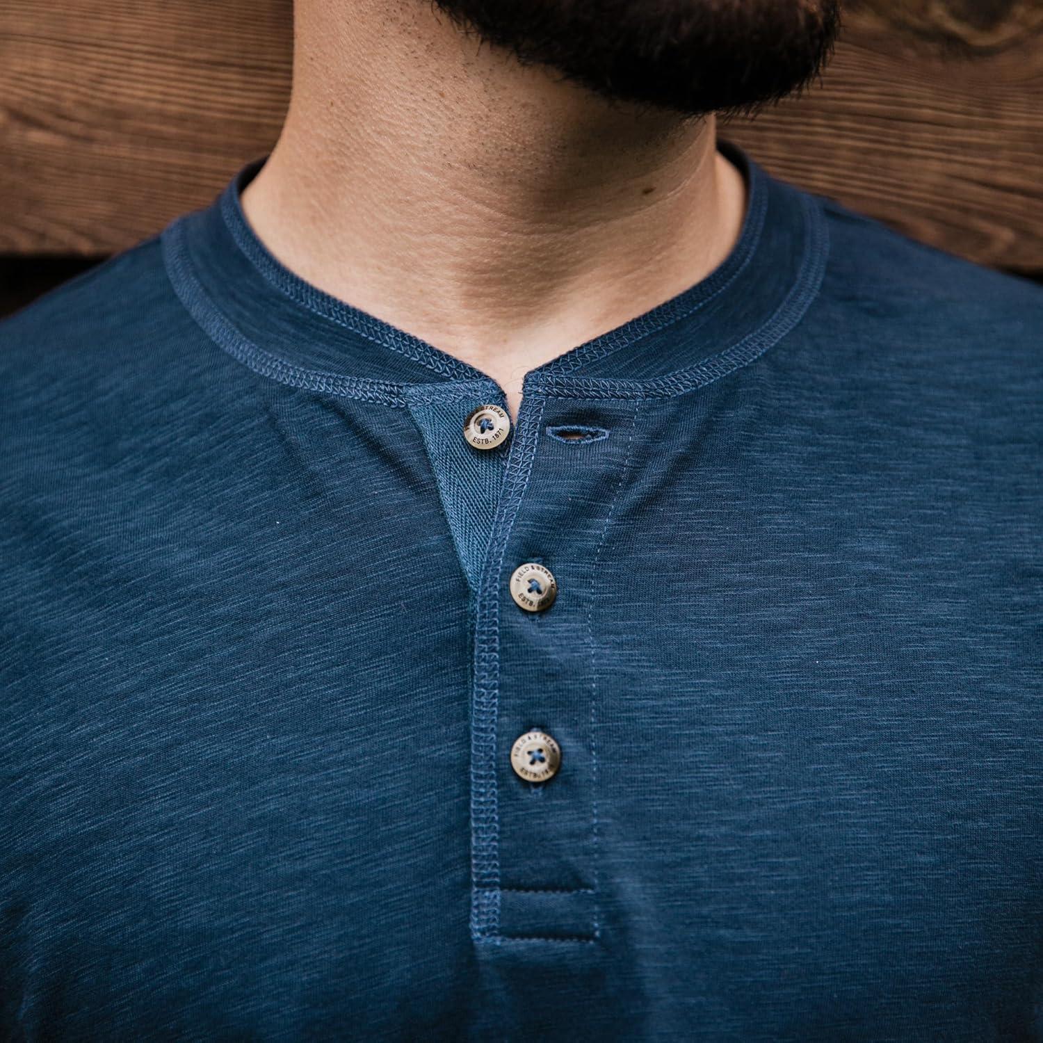 imageField ampamp Stream Mens Hemingway Short Sleeve HenleyNavy Blue