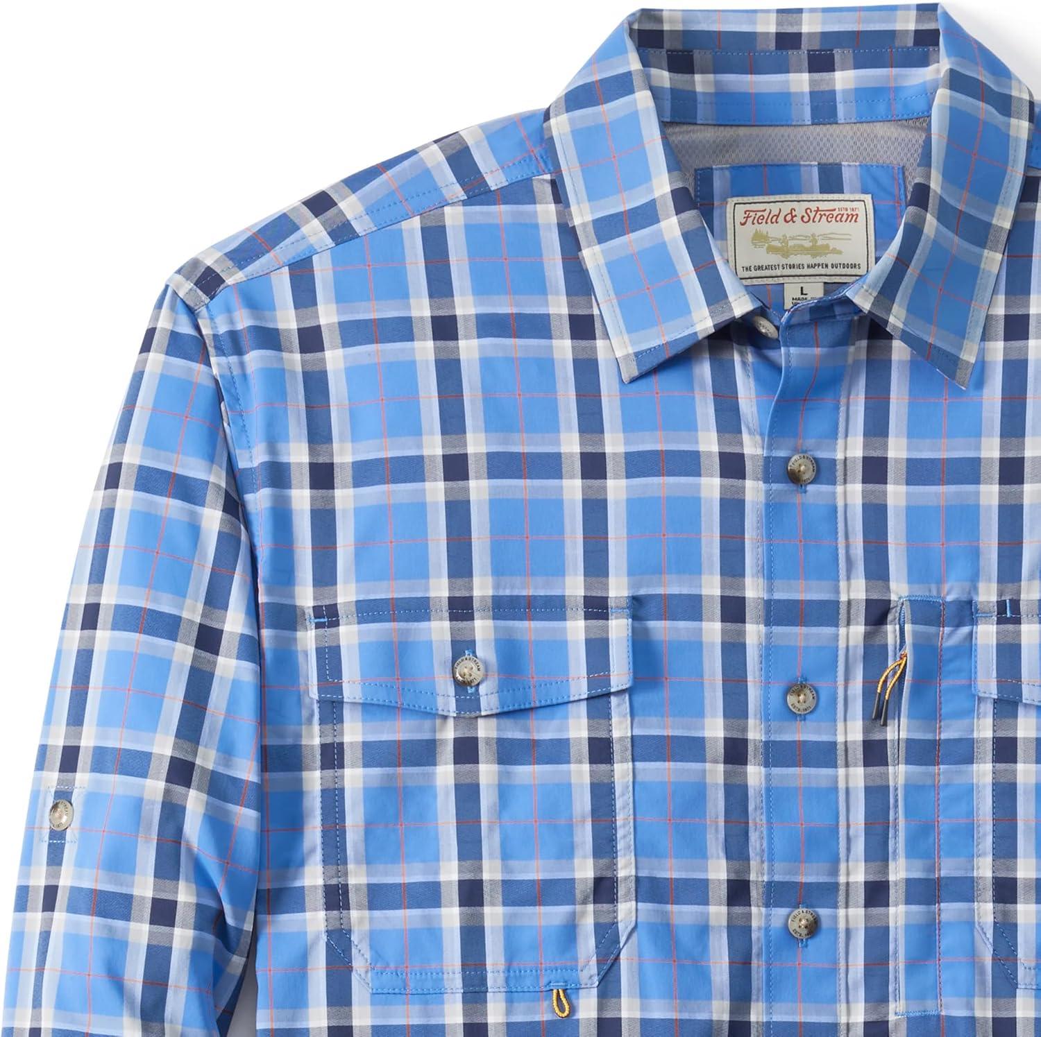 imageField ampamp Stream Mens Line Burner Long Sleeve Nylon Performance Fishing ShirtBluejay Plaid