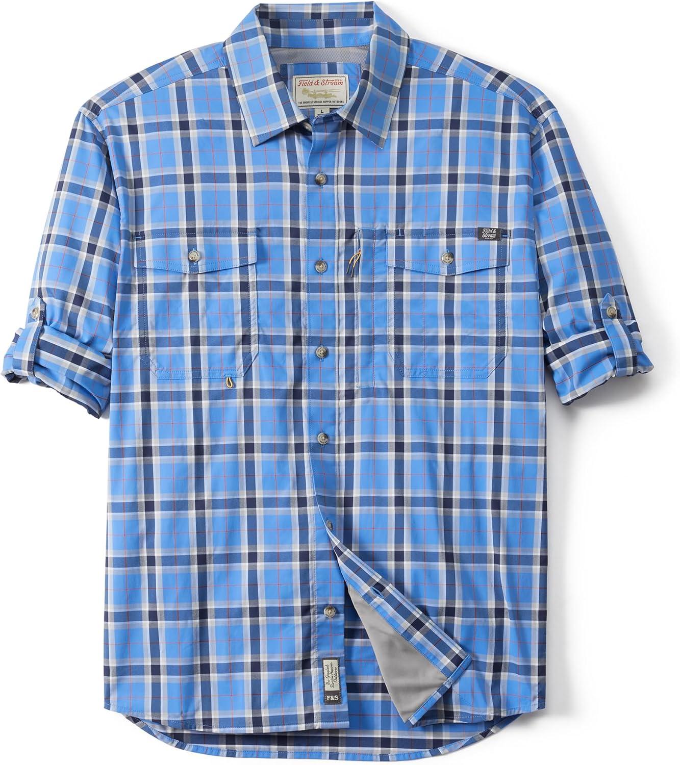 imageField ampamp Stream Mens Line Burner Long Sleeve Nylon Performance Fishing ShirtBluejay Plaid