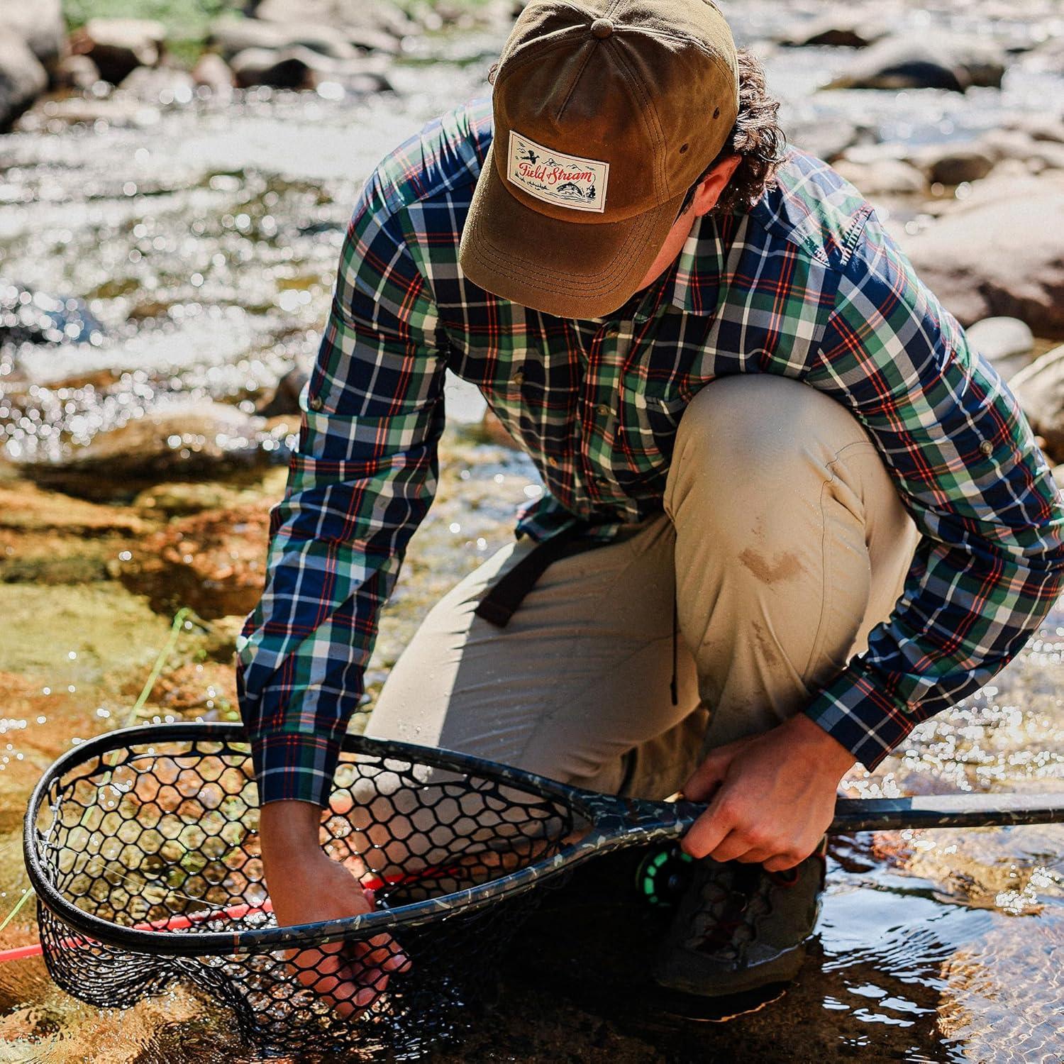 imageField ampamp Stream Mens Line Burner Long Sleeve Nylon Performance Fishing ShirtGrasshopper Plaid