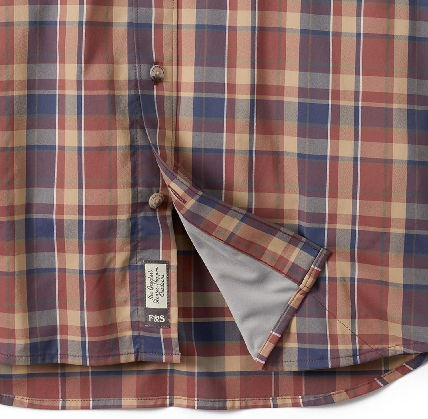 imageField ampamp Stream Mens Line Burner Long Sleeve Nylon Performance Fishing ShirtSandbar Plaid