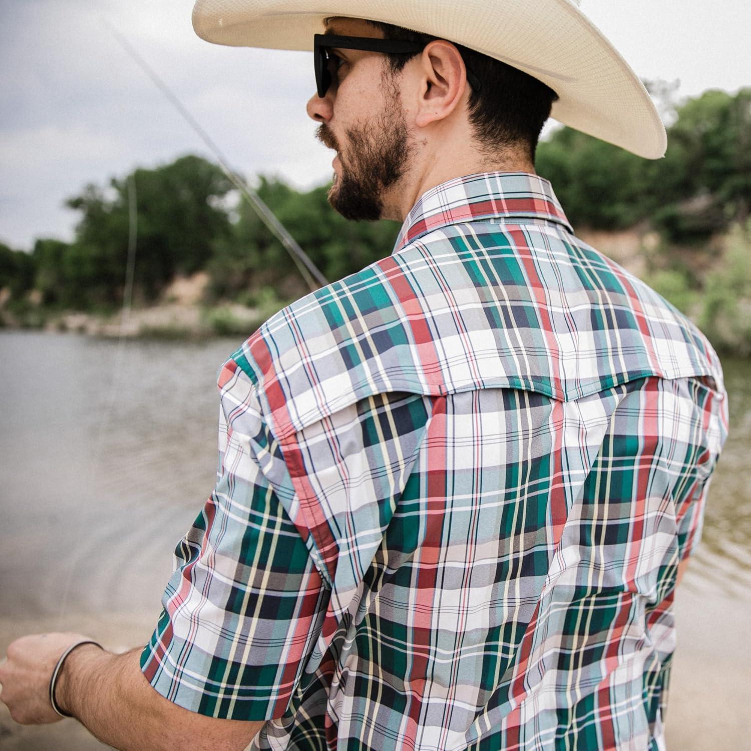 imageField ampamp Stream Mens Line Burner Short Sleeve Fishing Shirt Sunkissed PlaidAdventurous Plaid