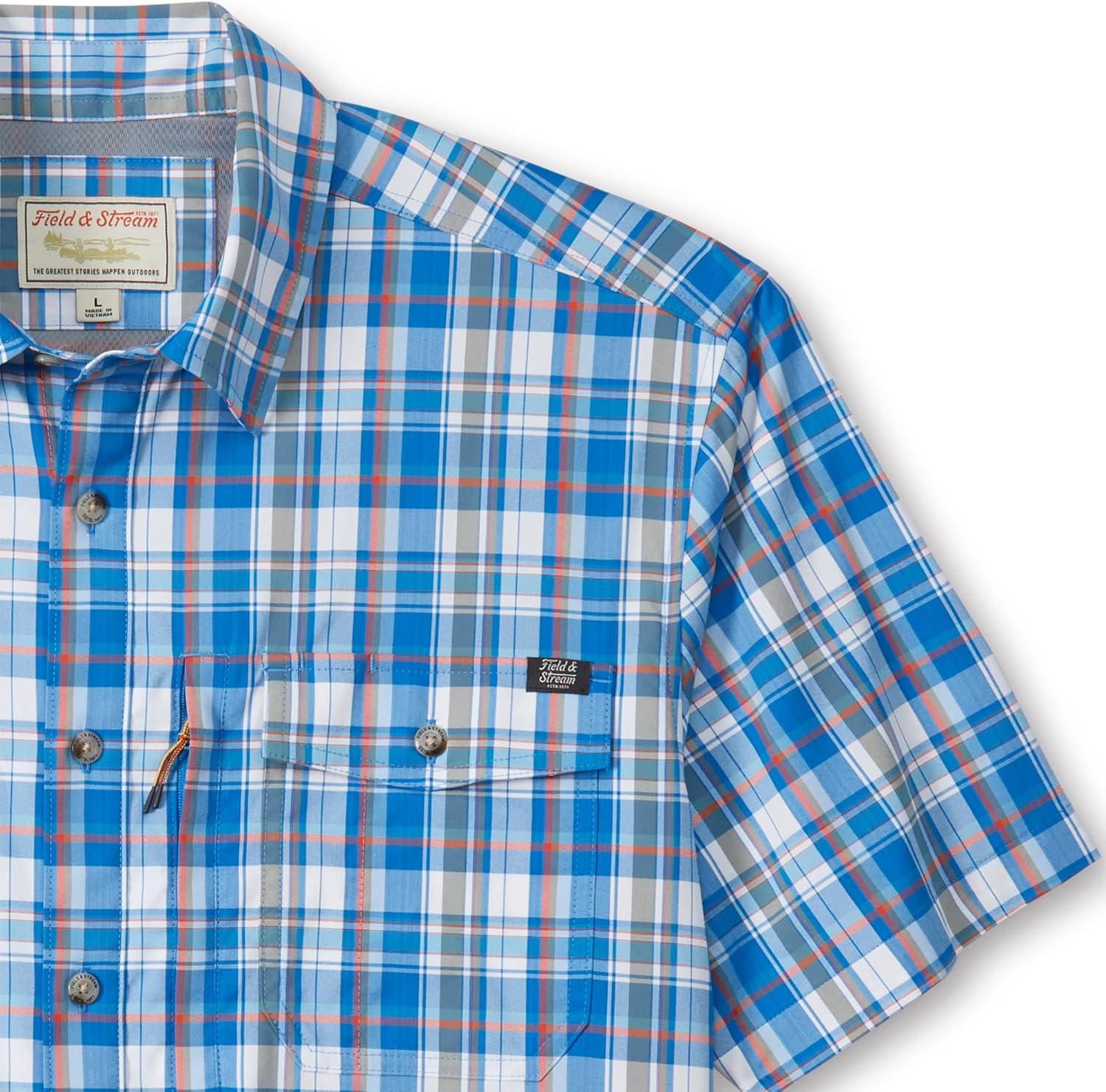 imageField ampamp Stream Mens Line Burner Short Sleeve Fishing Shirt Sunkissed PlaidFreshwater Plaid