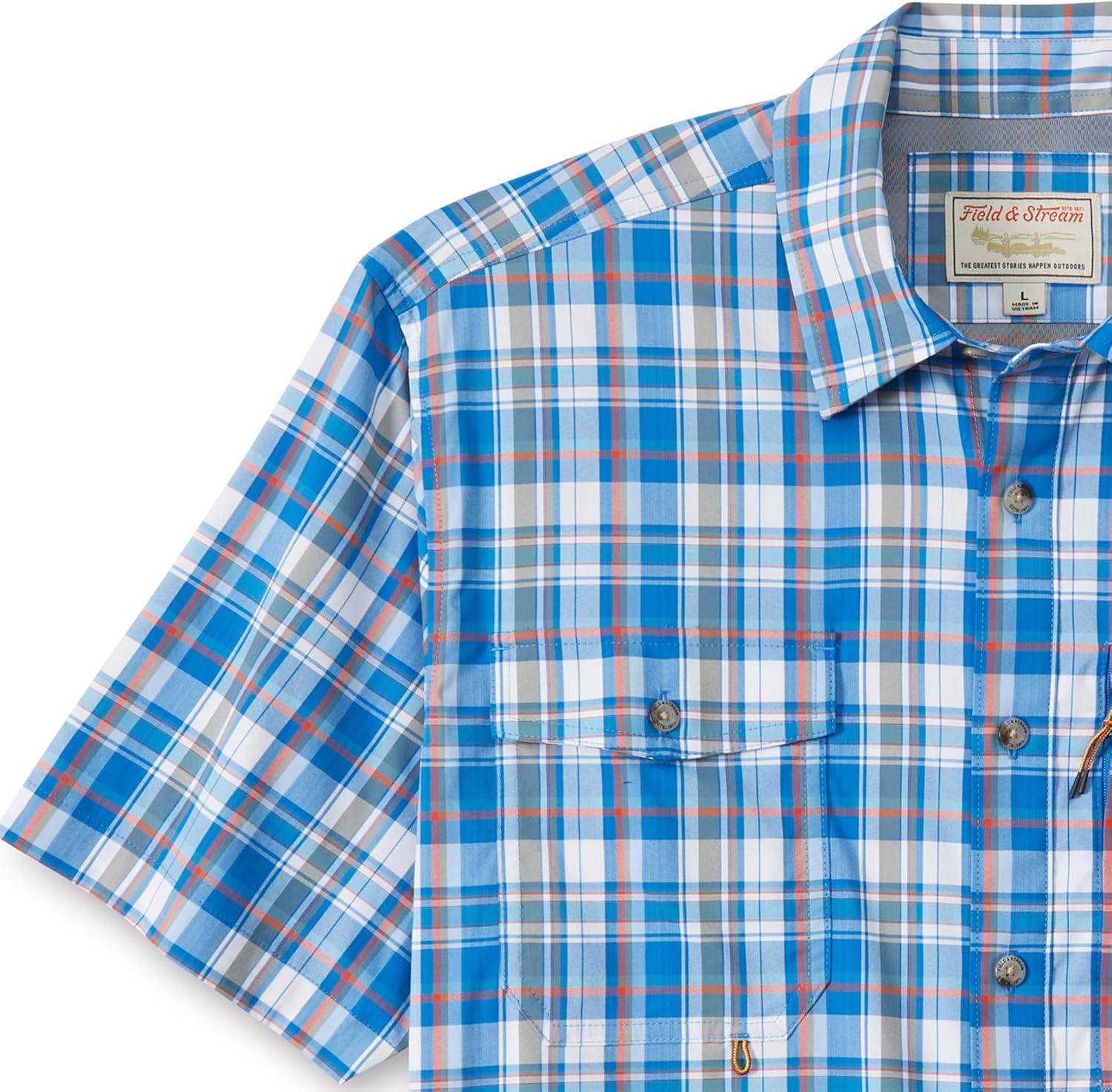 imageField ampamp Stream Mens Line Burner Short Sleeve Fishing Shirt Sunkissed PlaidFreshwater Plaid