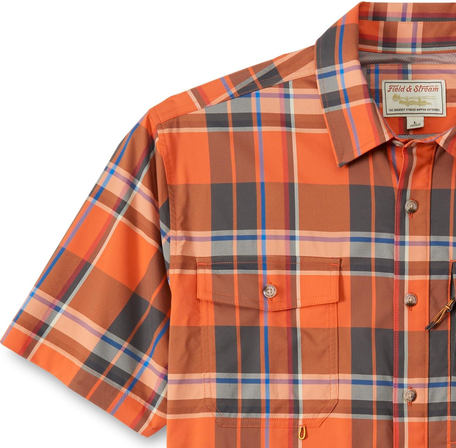 imageField ampamp Stream Mens Line Burner Short Sleeve Fishing Shirt Sunkissed PlaidSunkissed Plaid