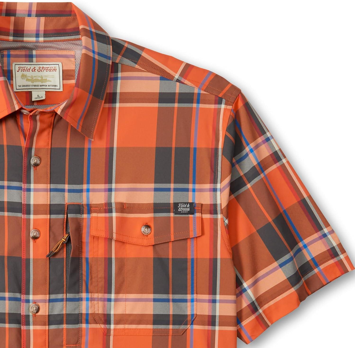 imageField ampamp Stream Mens Line Burner Short Sleeve Fishing Shirt Sunkissed PlaidSunkissed Plaid