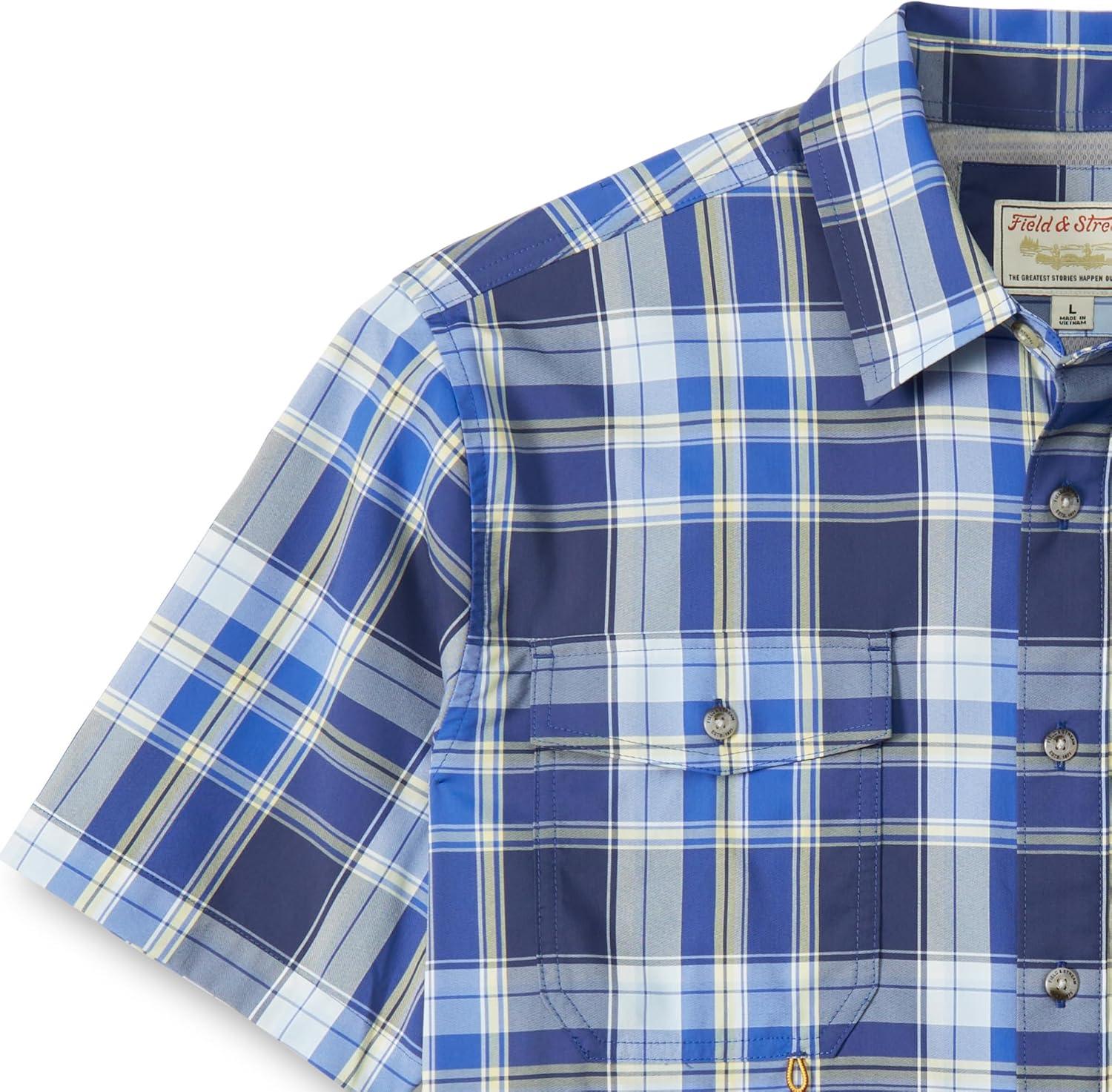 imageField ampamp Stream Mens Line Burner Short Sleeve Fishing Shirt Sunkissed PlaidUltramarine Plaid