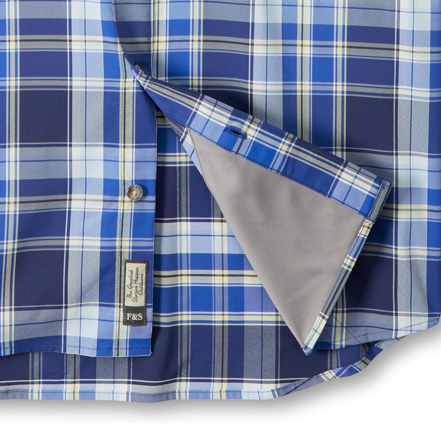 imageField ampamp Stream Mens Line Burner Short Sleeve Fishing Shirt Sunkissed PlaidUltramarine Plaid