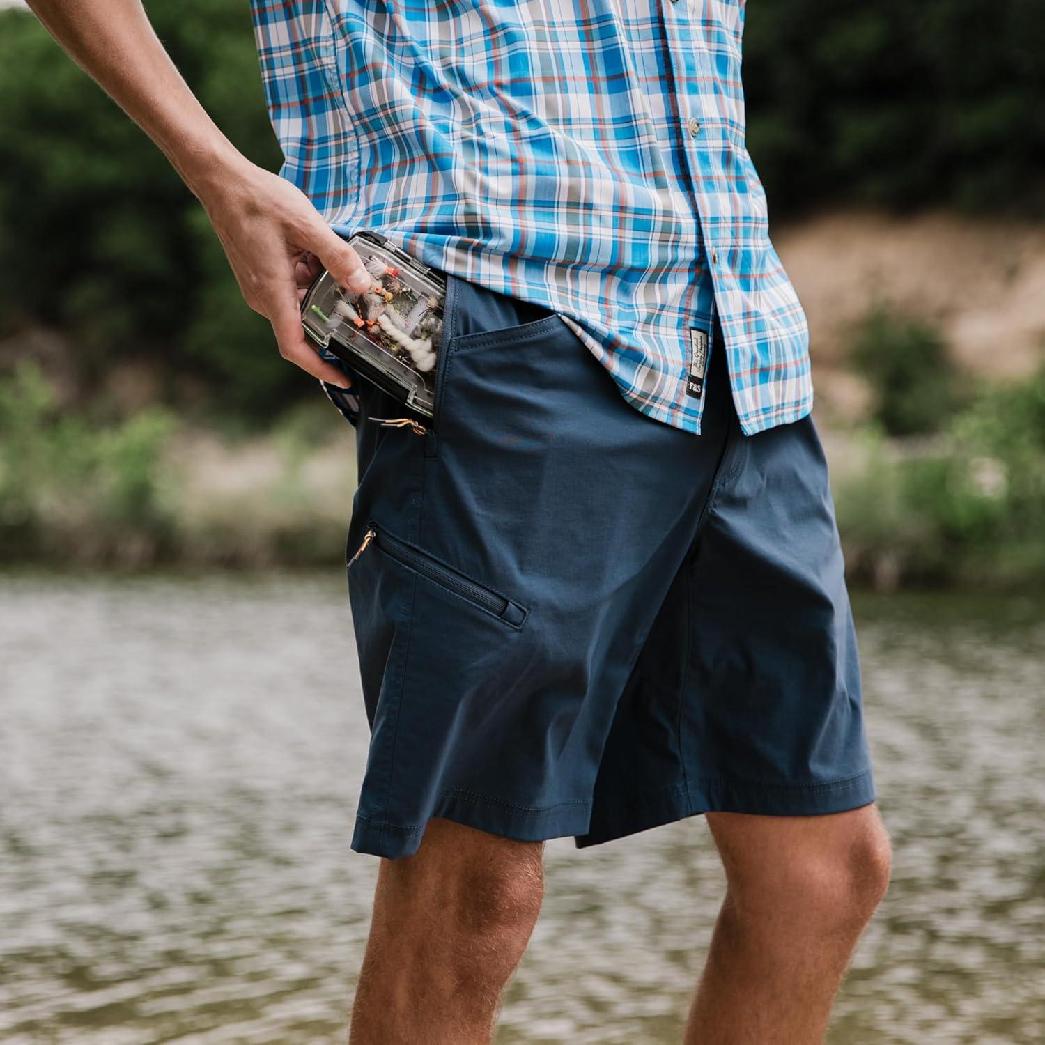 imageField ampamp Stream Mens Slinger Nylon Performance Fishing Shorts 9 Inch InseamNavy Blue