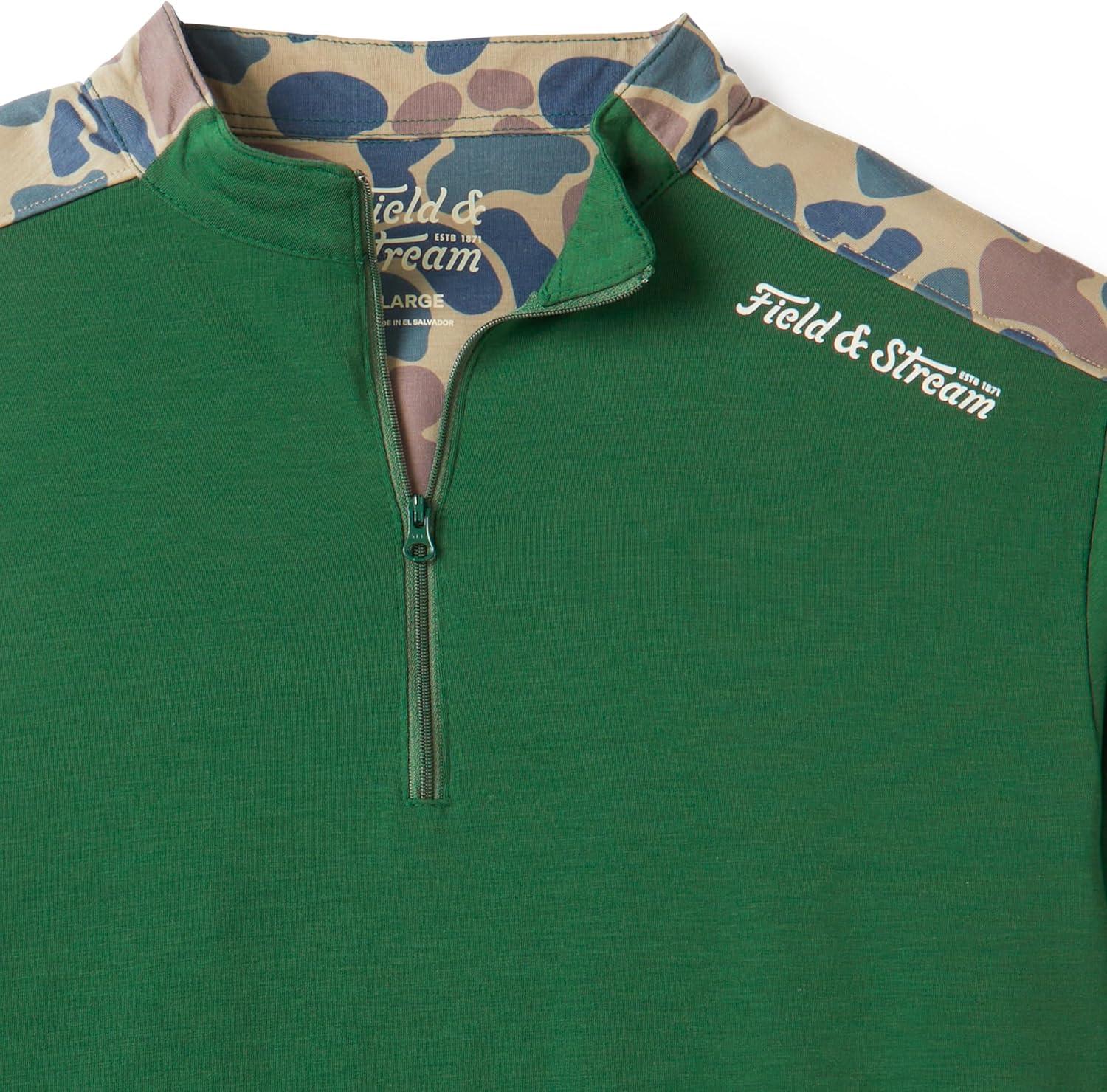 imageField ampamp Stream Roll Cast Performance Quarter Zip with DrireleaseField GreenCamo