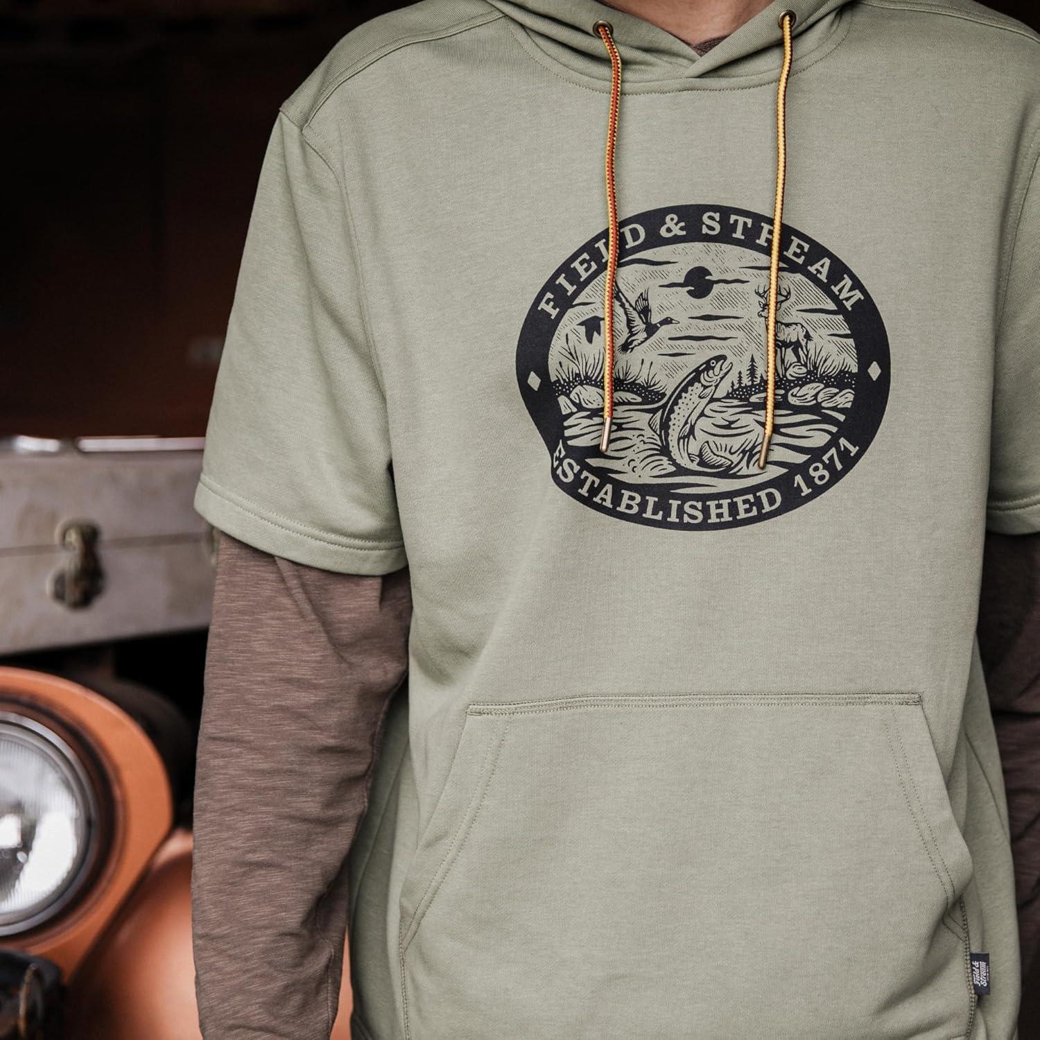 imageField ampamp Stream SkiffLive Short Sleeve French Terry Graphic HoodieOlive