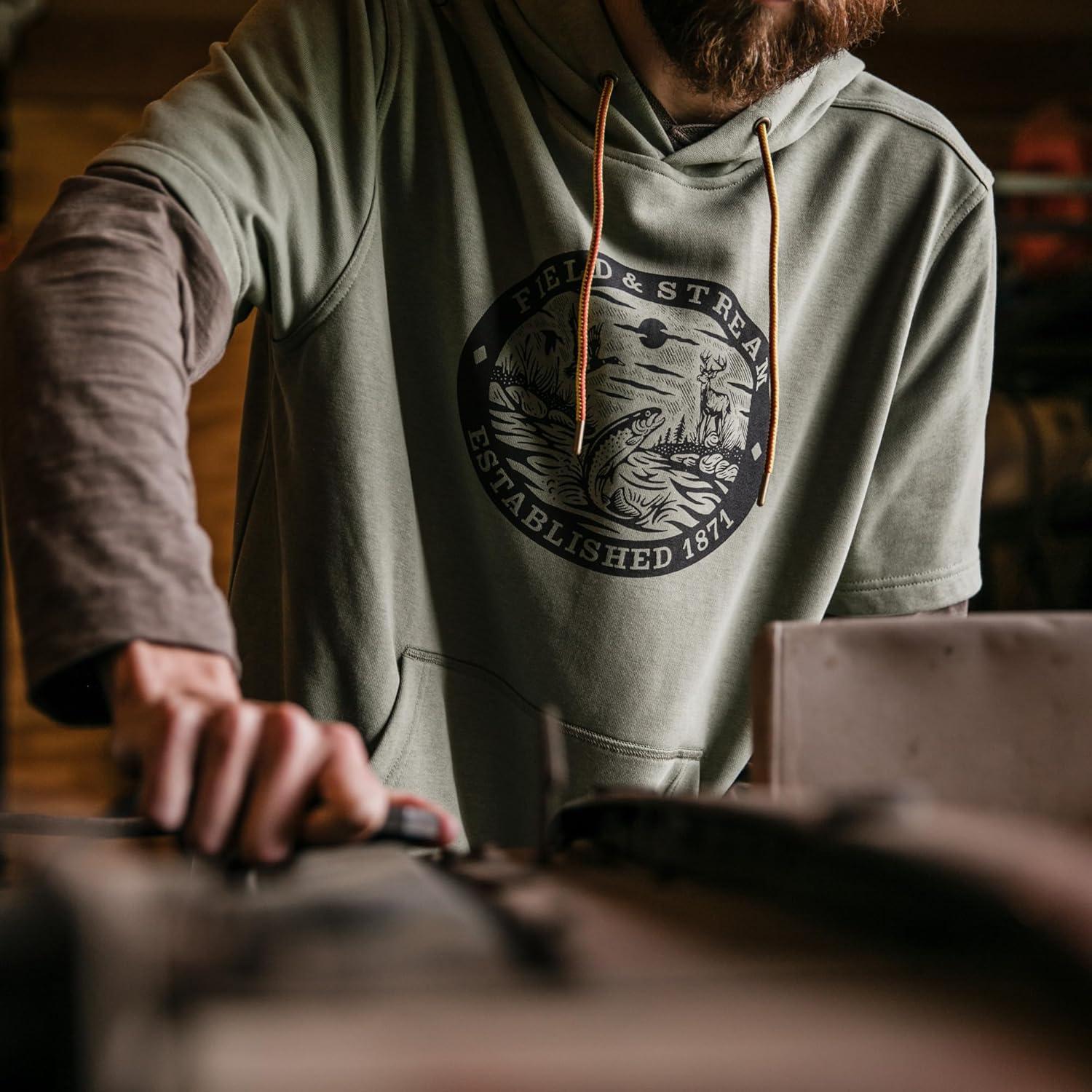 imageField ampamp Stream SkiffLive Short Sleeve French Terry Graphic HoodieOlive