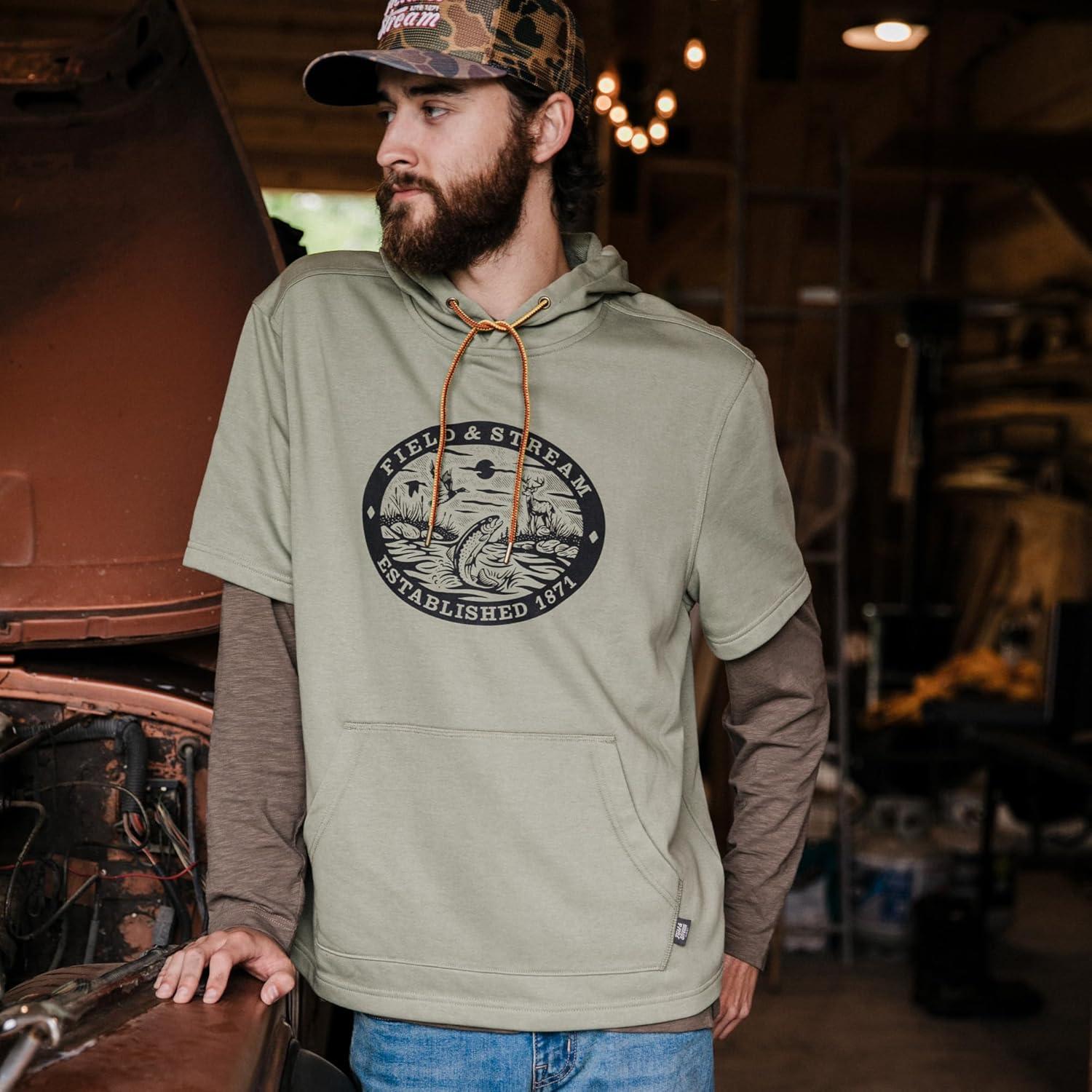 imageField ampamp Stream SkiffLive Short Sleeve French Terry Graphic HoodieOlive