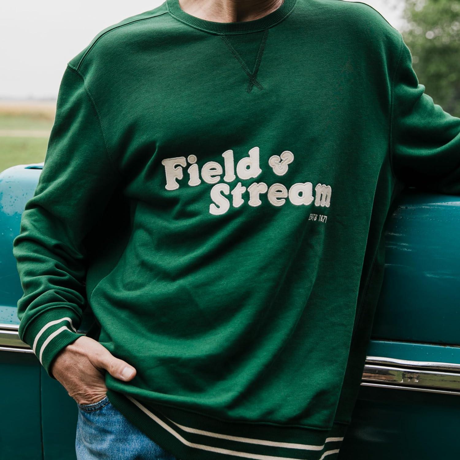 imageField ampamp Stream Tackle Twill Lightweight French Terry Applique CrewneckField Green