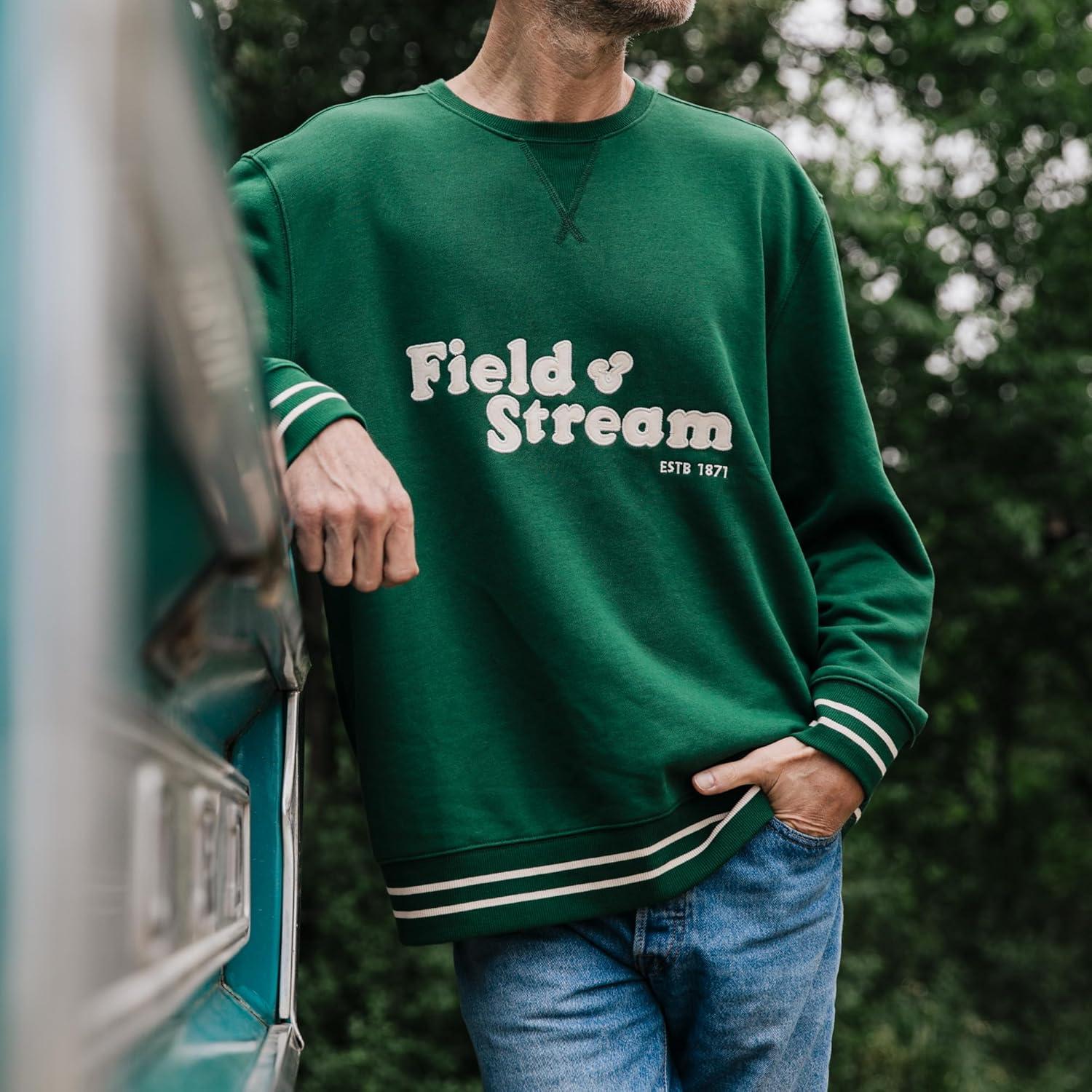 imageField ampamp Stream Tackle Twill Lightweight French Terry Applique CrewneckField Green