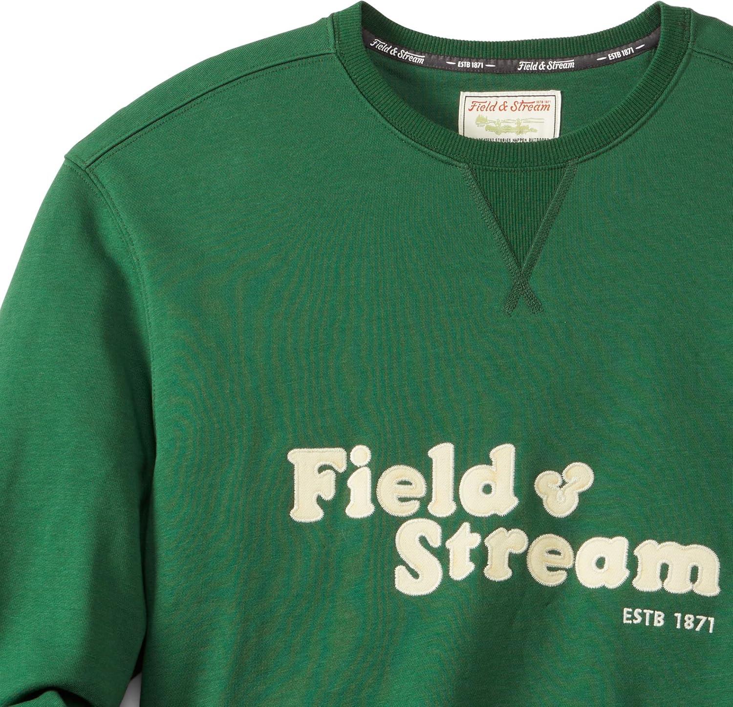 imageField ampamp Stream Tackle Twill Lightweight French Terry Applique CrewneckField Green