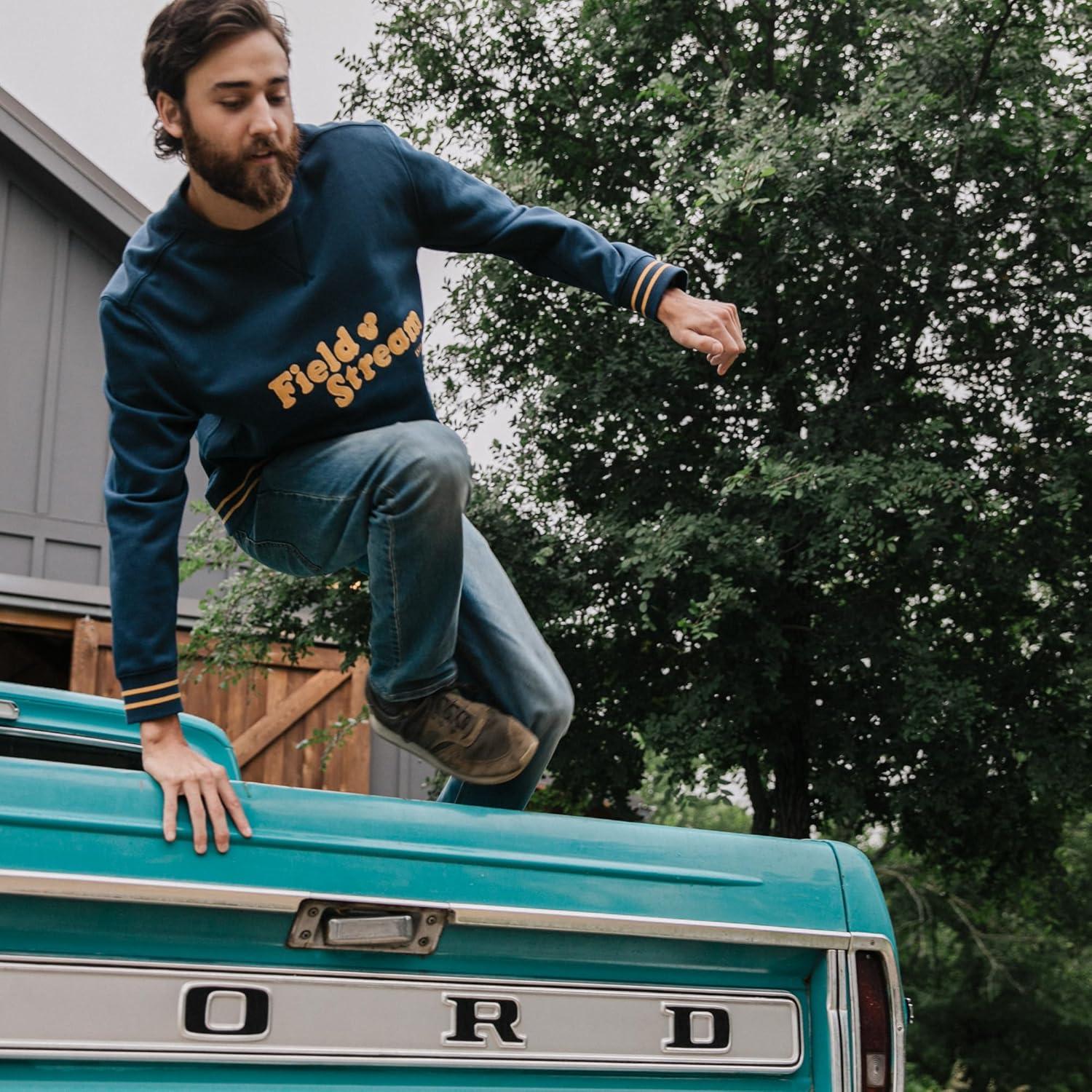 imageField ampamp Stream Tackle Twill Lightweight French Terry Applique CrewneckNavy Blue