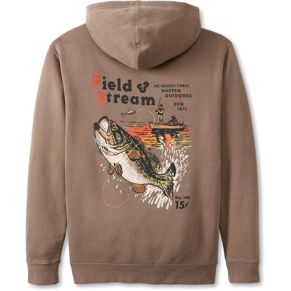 imageField ampamp Stream Fleece Graphic HoodieThrowing the HookBrown