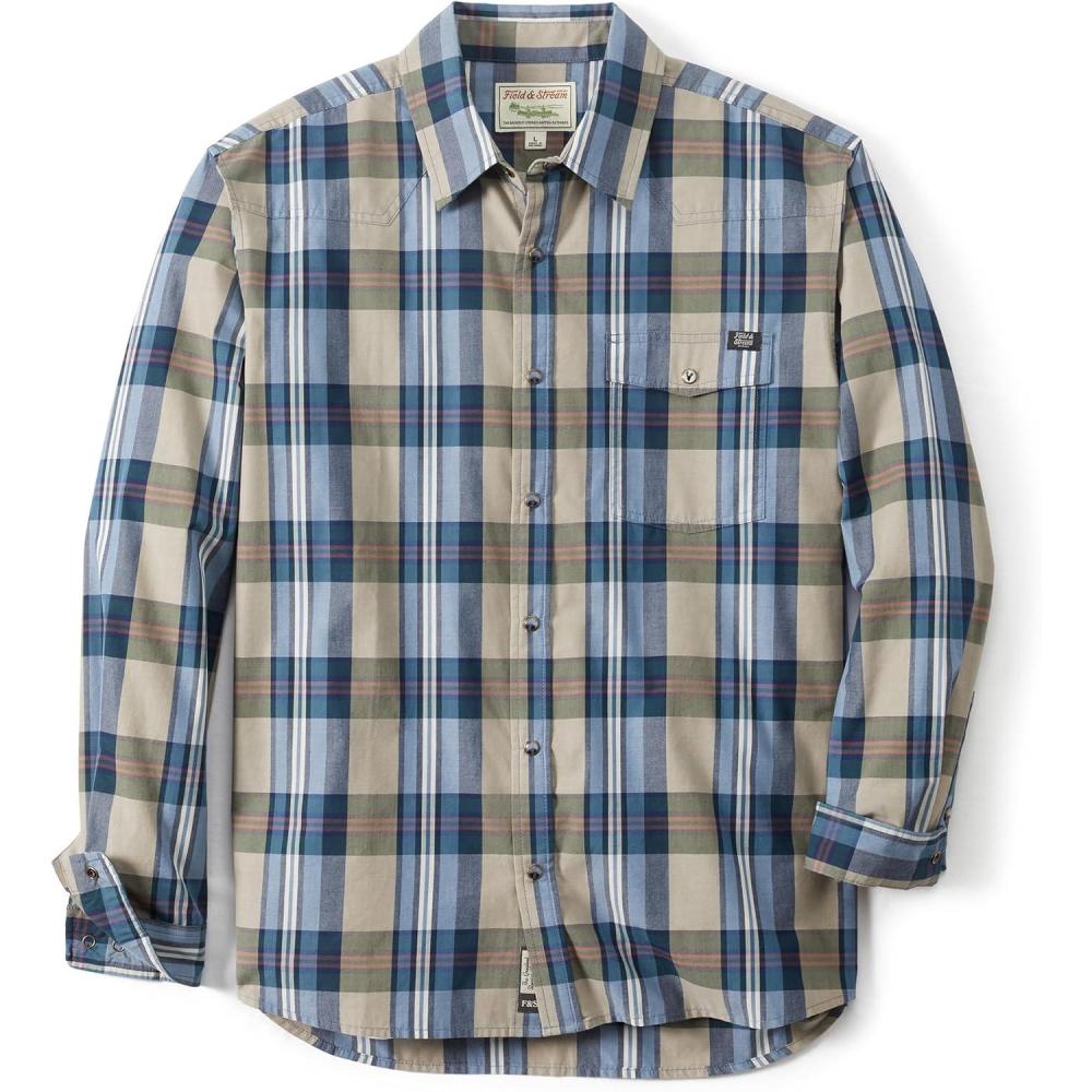 imageField ampamp Stream Mens Covey Back Long Sleeve Casual ShirtSeaside Plaid