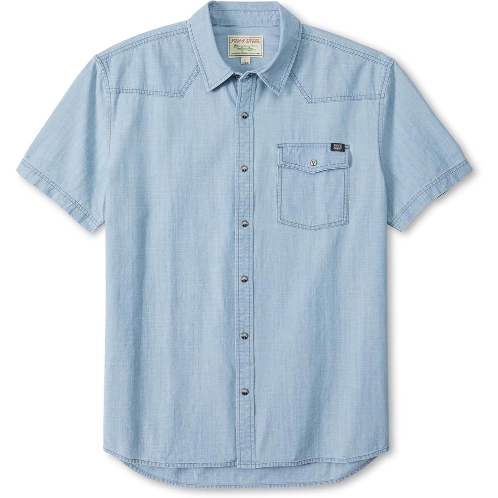 imageField ampamp Stream Mens Covey Back Short Sleeve Casual ShirtChambray
