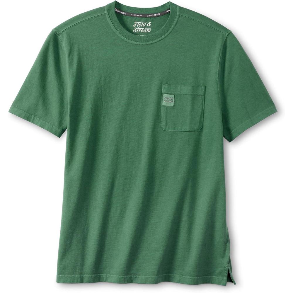 imageField ampamp Stream Mens Flush Out Short Sleeve Pocket TeeField Green