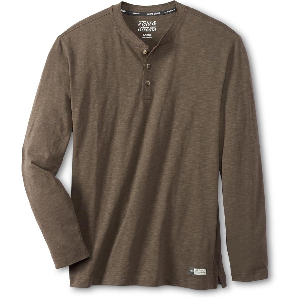imageField ampamp Stream Mens Hemingway Long Sleeve HenleyBrown