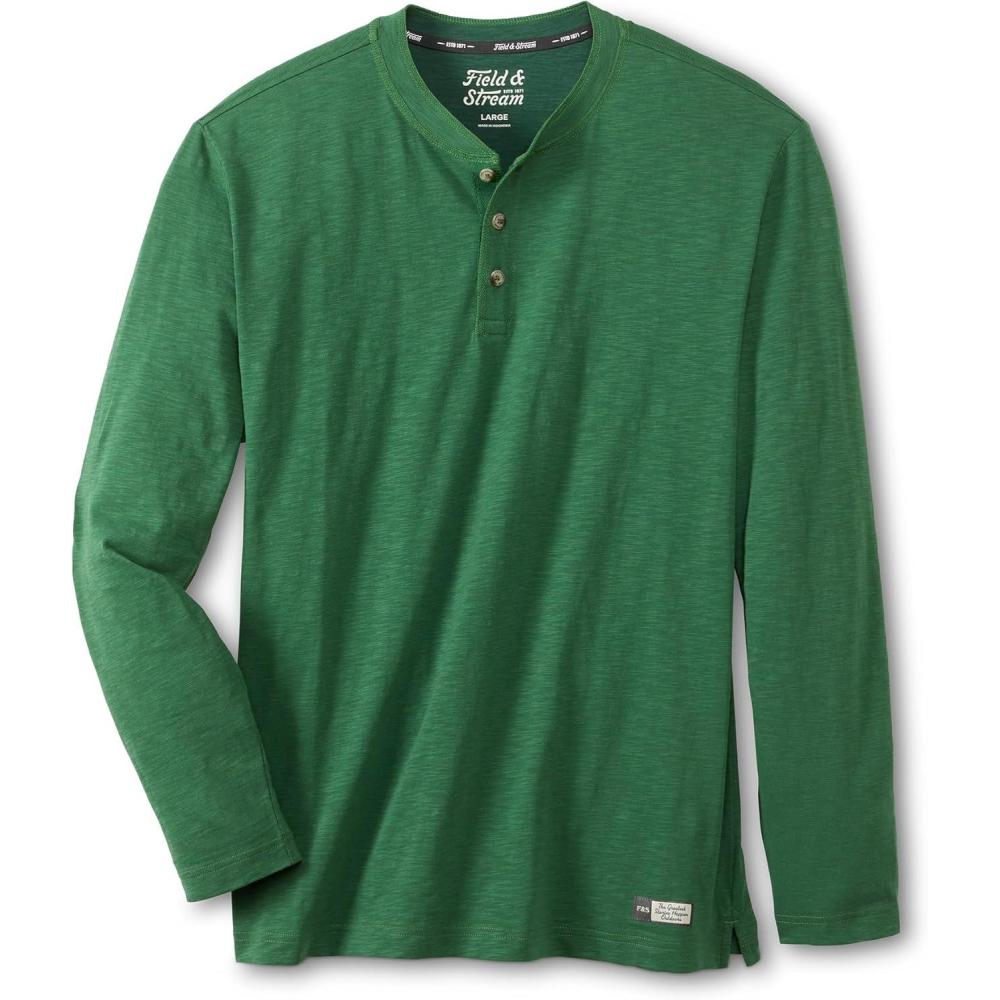 imageField ampamp Stream Mens Hemingway Long Sleeve HenleyField Green
