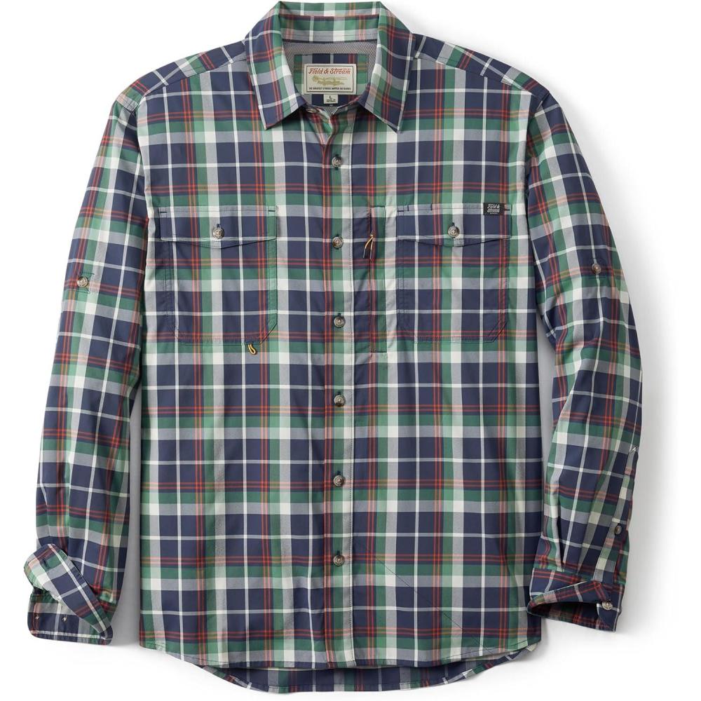 imageField ampamp Stream Mens Line Burner Long Sleeve Nylon Performance Fishing ShirtGrasshopper Plaid