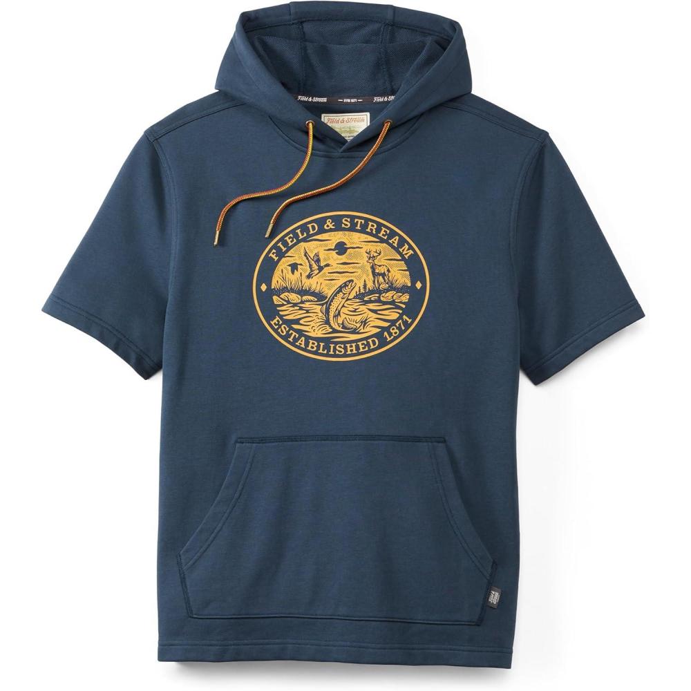 imageField ampamp Stream SkiffLive Short Sleeve French Terry Graphic HoodieNavy Blue