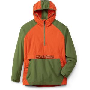 Field & Stream Men’s Cloud Cover Nylon Anorak Jacket(Orange/Dark Olive)