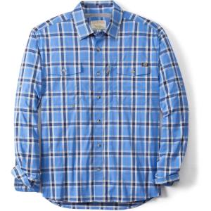 Field & Stream Men’s Line Burner Long Sleeve Nylon Performance Fishing Shirt(Bluejay Plaid)