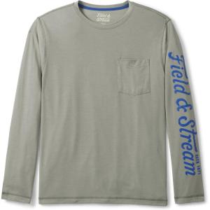 Field & Stream Men’s Roll Cast Long Sleeve Performance Tee Shirt with Drirelease®(Light Grey)