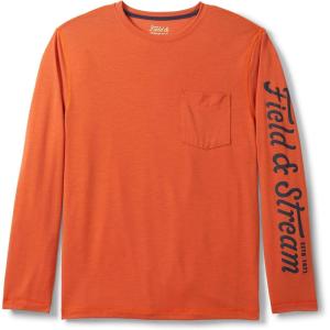 Field & Stream Men’s Roll Cast Long Sleeve Performance Tee Shirt with Drirelease®(Orange)