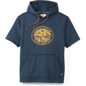 Field & Stream Skiff-Live Short Sleeve French Terry Graphic Hoodie(Navy Blue)