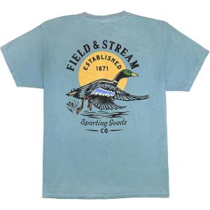 Field & Stream Unisex Adult Heavyweight Short Sleeve Graphic Tee Shirt(Ice Blue)