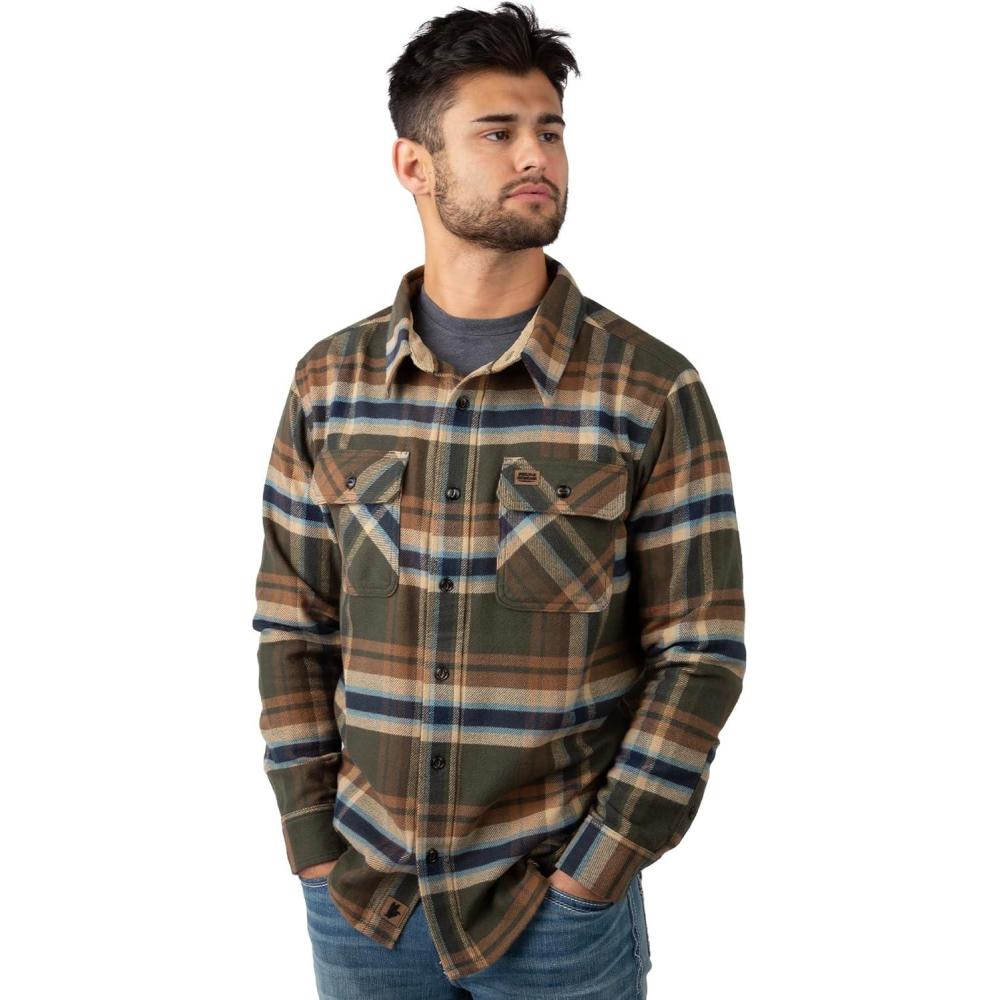 imageField ampamp Stream Mens Bismuth Flannel ShirtOlive Branch Plaid