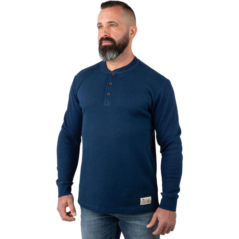 imageField ampamp Stream Mens Double Reed HenleyNavy Blue