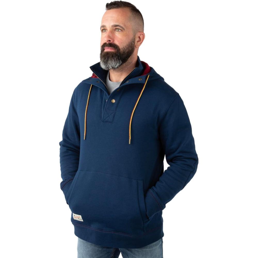 imageField ampamp Stream Mens Shoveler Ring Neck 14 Zip HoodieNavy Blue